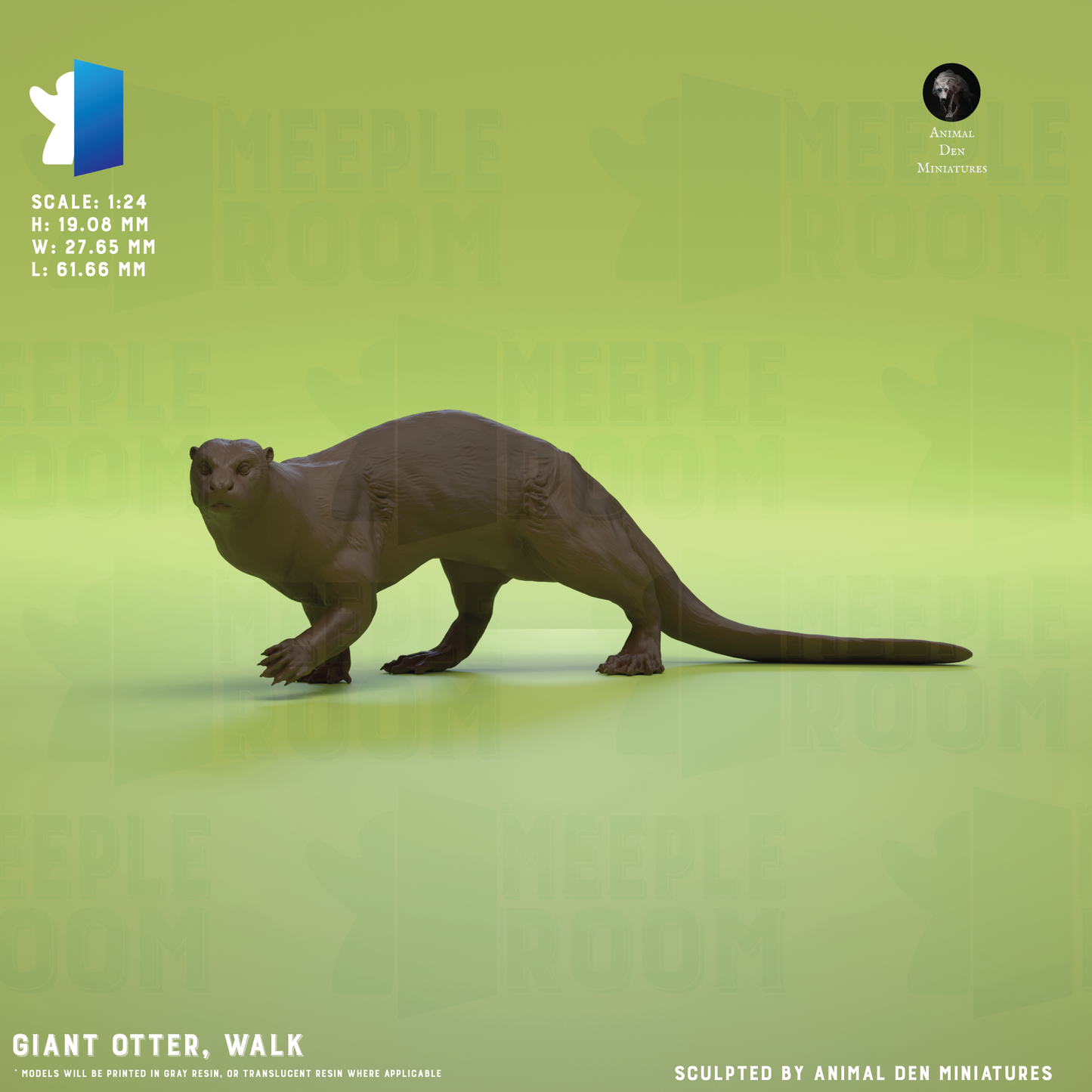 Giant Otter by Animal Den Miniatures | Miniature | TTRPG | Unpainted | Print on Demand