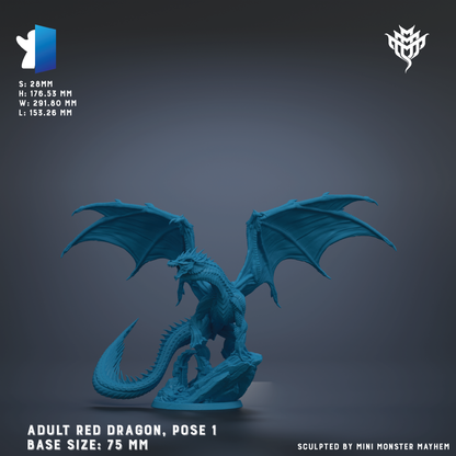 a large, blue dragon statue with wings spread wide, standing on a rock. The dragon is posed in a dynamic, action-like manner, with its tail curled around its body. The dragon is the main focus of the image, and there are no other objects or text present.