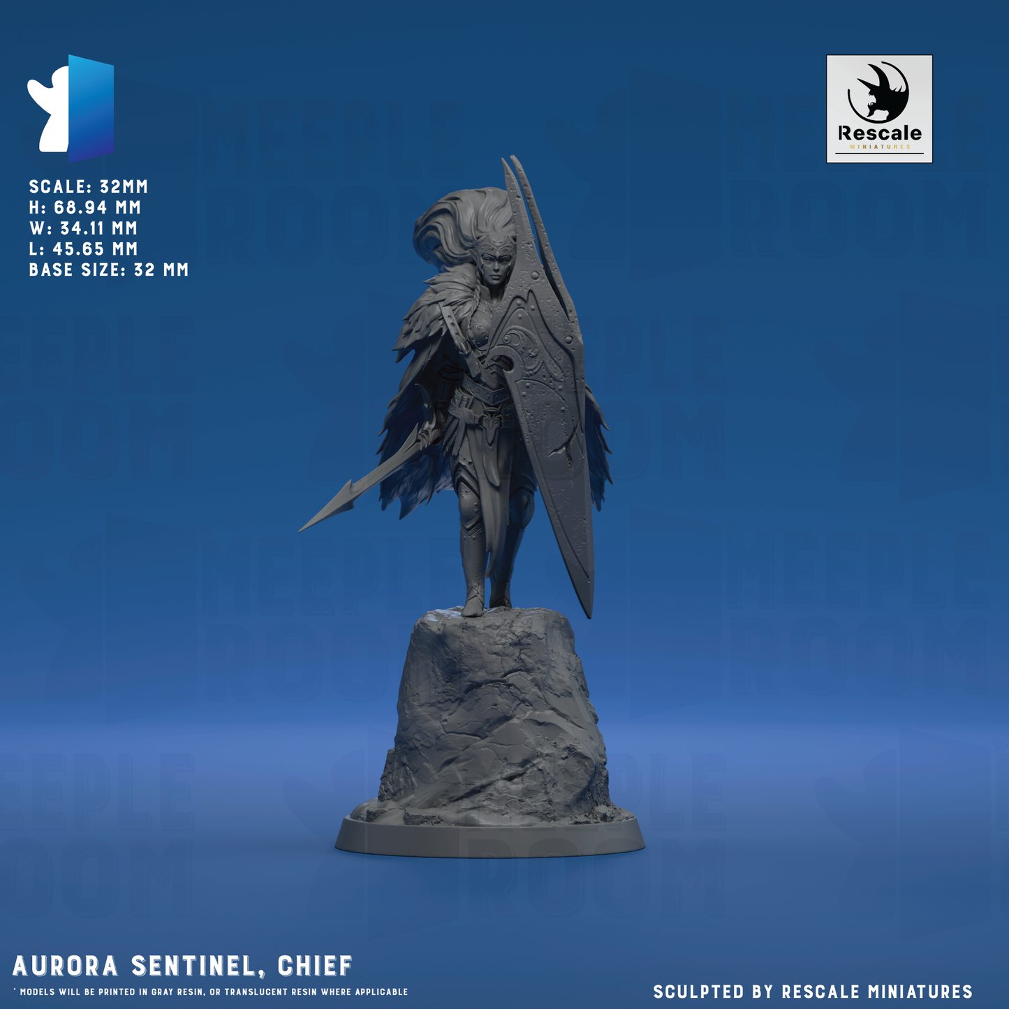 Aurora Sentinel by Rescale Miniatures | Miniature | TTRPG | Unpainted | Print on Demand