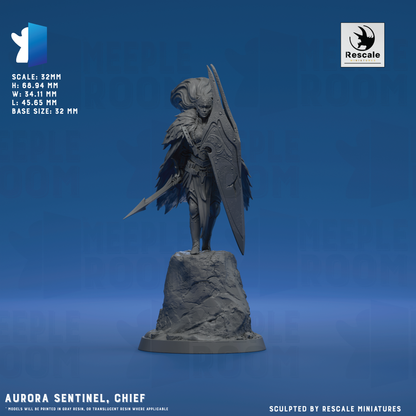 Aurora Sentinel by Rescale Miniatures | Miniature | TTRPG | Unpainted | Print on Demand
