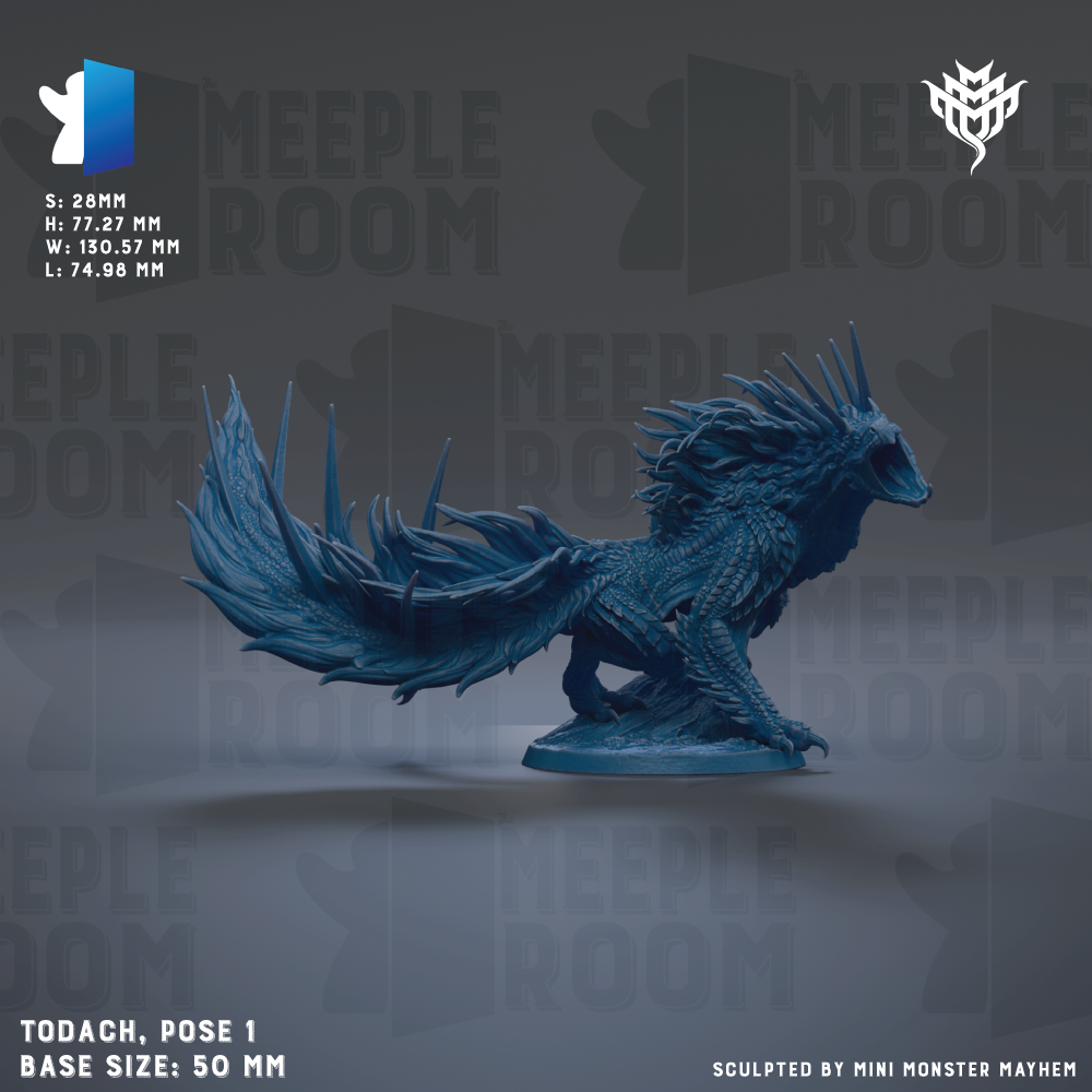 a blue plastic model of a mythical creature