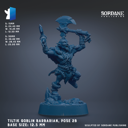 a blue figurine of a muscular, bearded man wielding a large weapon, likely a sword or spear, and wearing a distinctive outfit. The figurine is standing on a rocky base and appears to be in a dynamic pose, suggesting movement or action. The image does not contain any text, and the focus is on the detailed depiction of the figure and its surroundings.