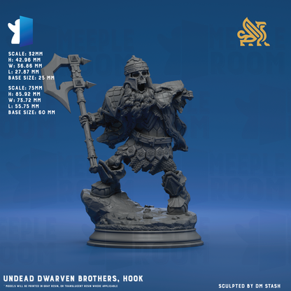 Undead Dwarven Brothers by DM Stash | Miniature | TTRPG | Unpainted | Print on Demand