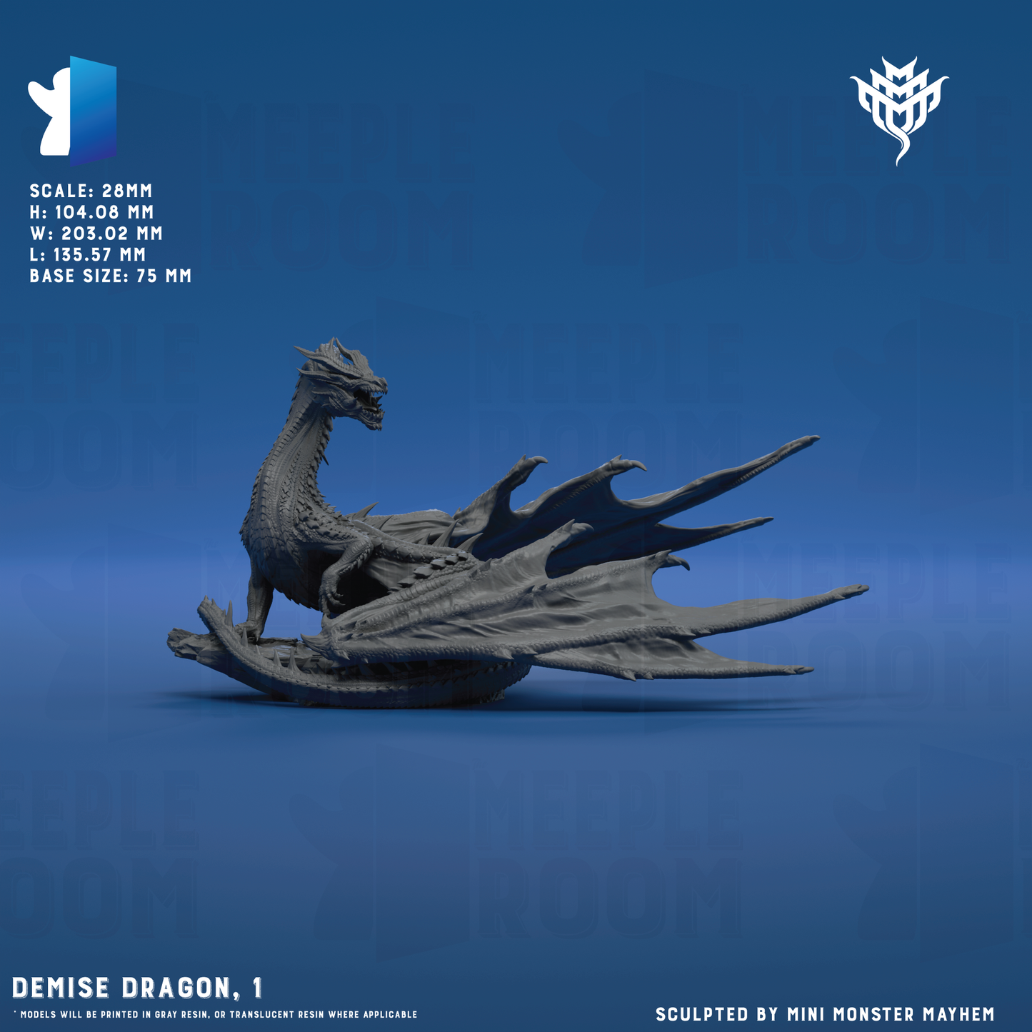 Demise Dragon by Mini Monster Mayhem | Miniature | TTRPG | Unpainted | Print on Demand