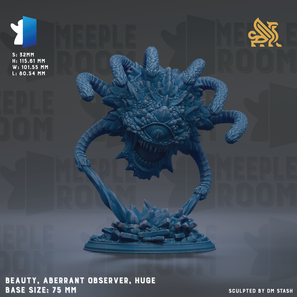 a blue statue of a creature with large teeth