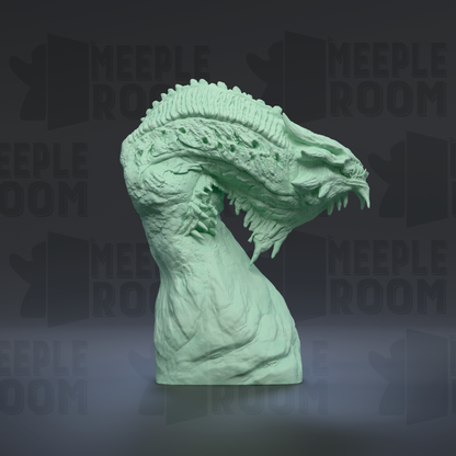 Demonic Dragon, Adult, Closed Mouth, Bust by Dino & Dog | Miniature | TTRPG | Unpainted | Print on Demand