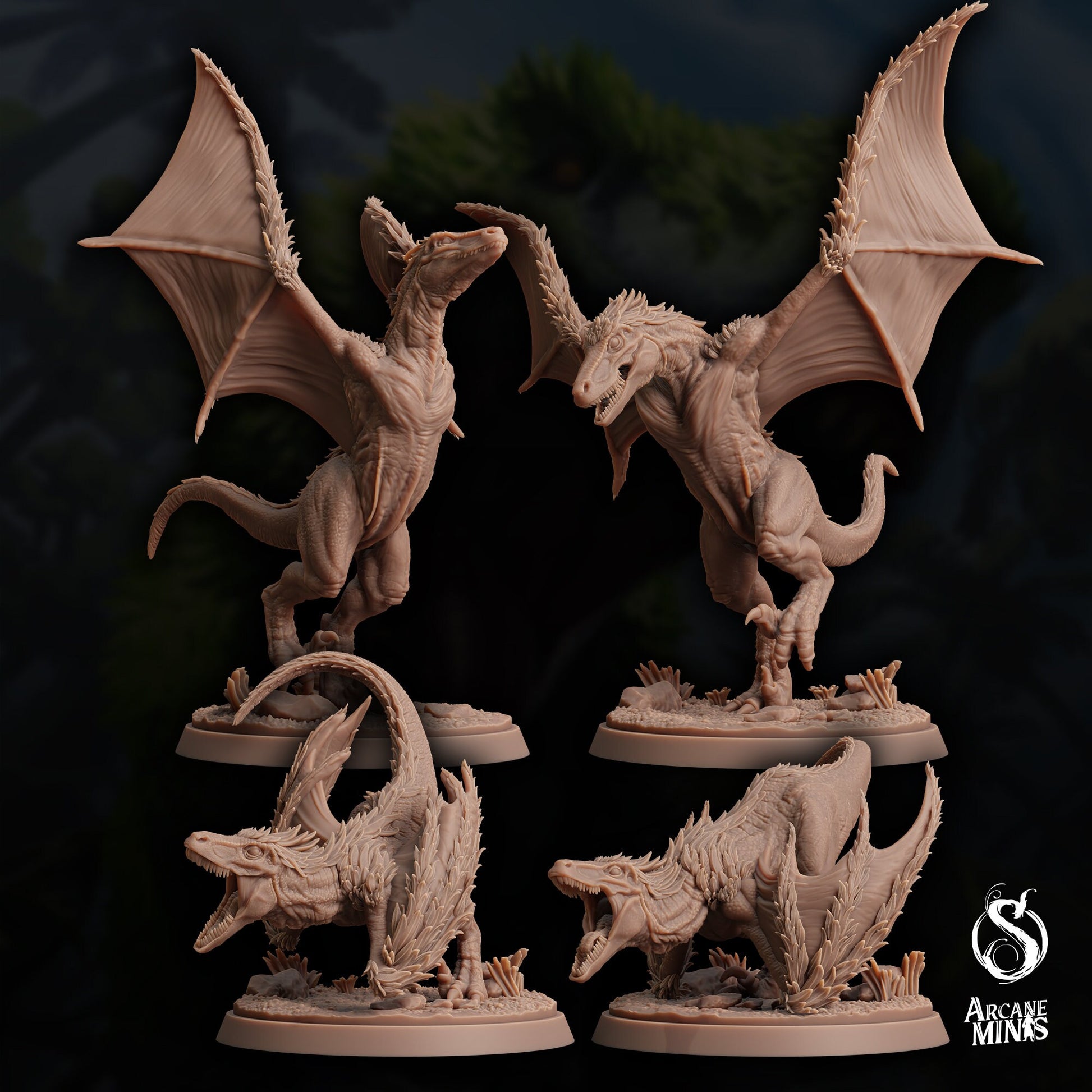 Featherscale Raptors by Arcane Minis | Please Read Description