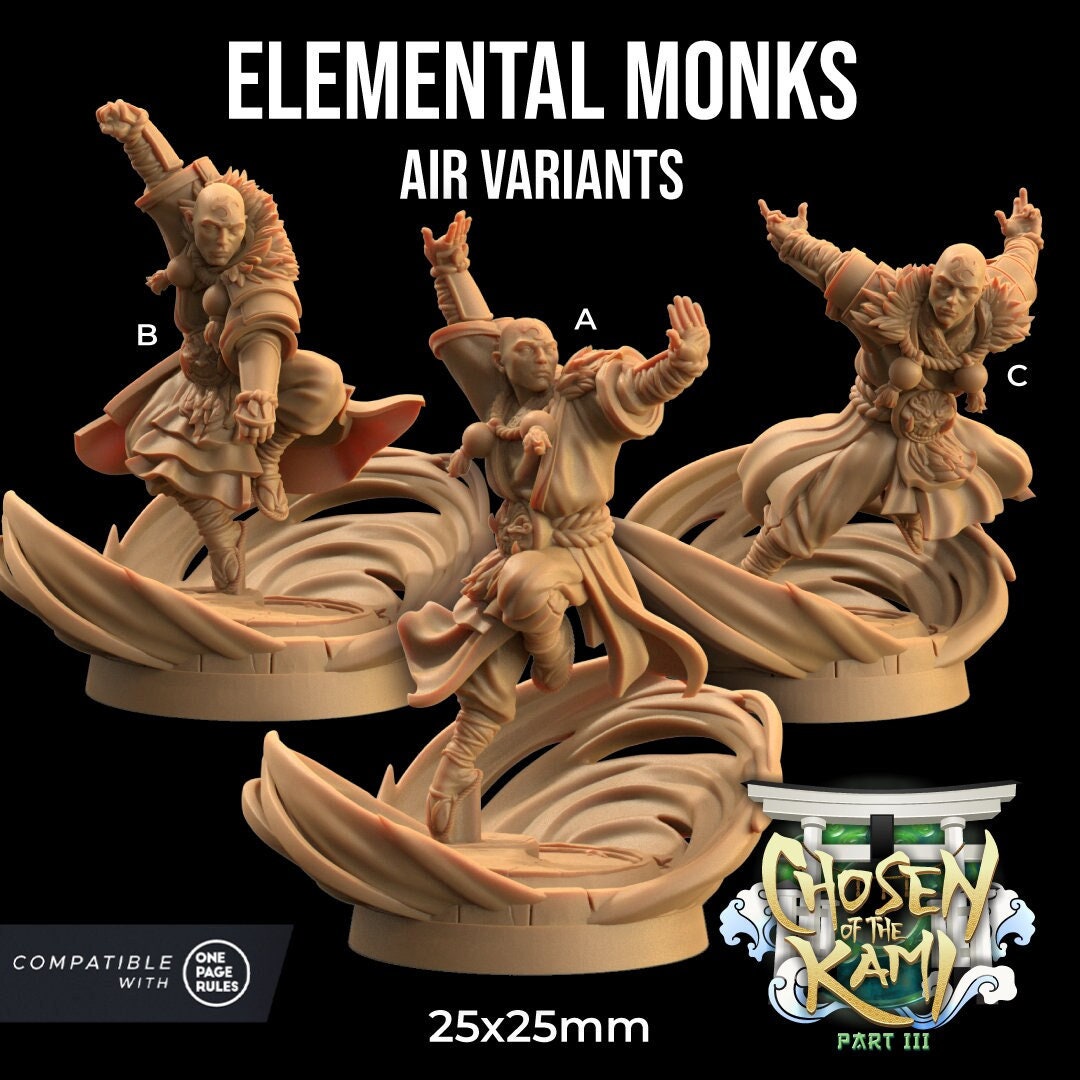 Elemental Monks by Dragon Trappers Lodge | Please Read Description