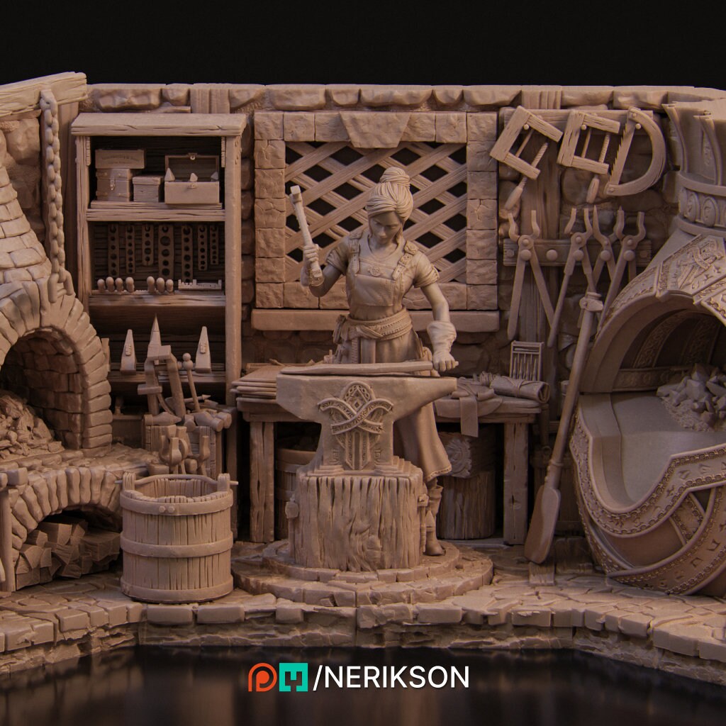 Lara, Blacksmith Diorama by Nerikson | Please Read description