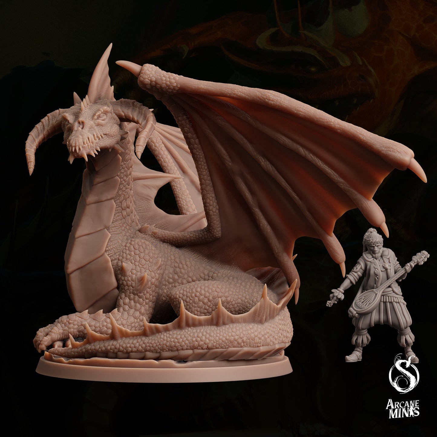 Young Black Dragon by Arcane Minis | Please Read Description