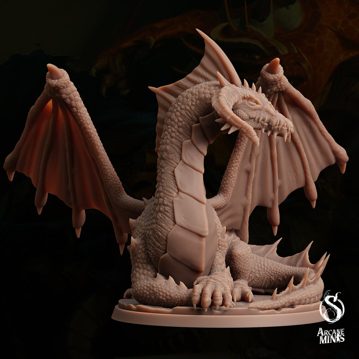 Young Black Dragon by Arcane Minis | Please Read Description