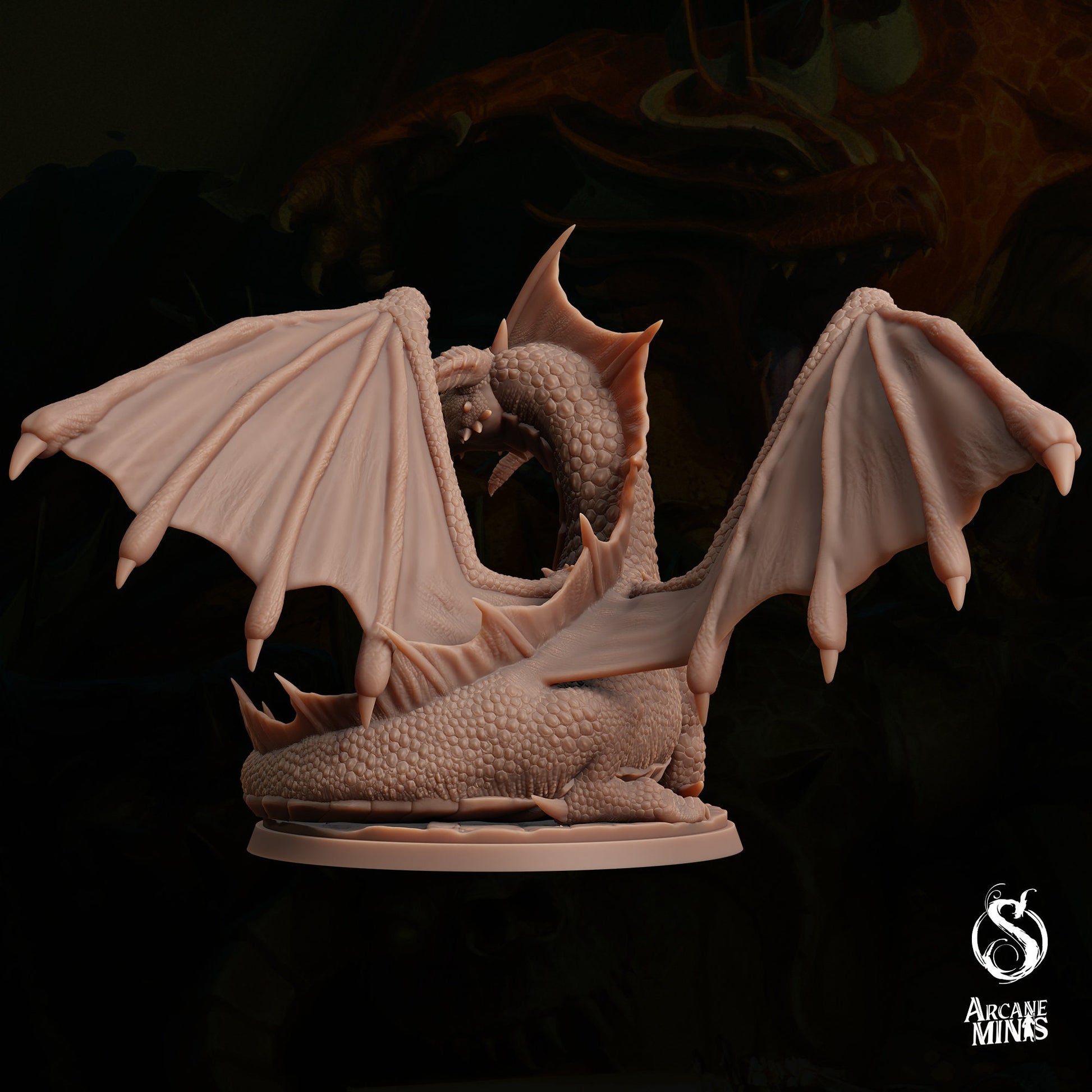 Young Black Dragon by Arcane Minis | Please Read Description