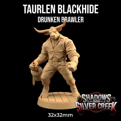 Taurlen Blackhide, Drunken Brawler by Dragon Trappers Lodge | Please Read Description | Print on Demand