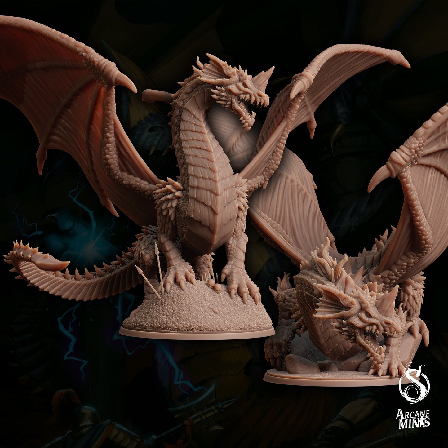 Adult Blue Dragon by Arcane Minis | Please Read Description | Print on Demand