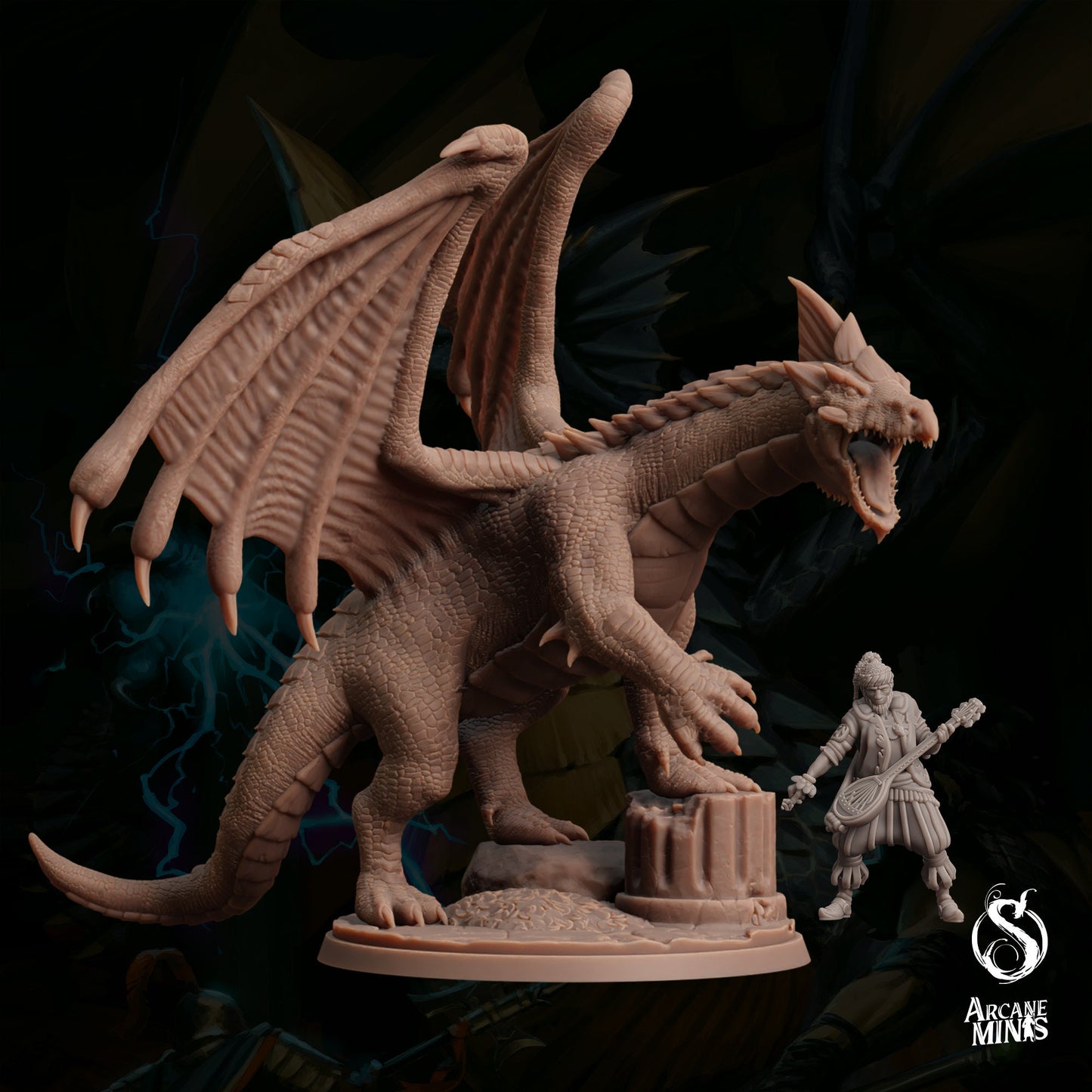 Young White Dragon by Arcane Minis | Please Read Description | Print on Demand