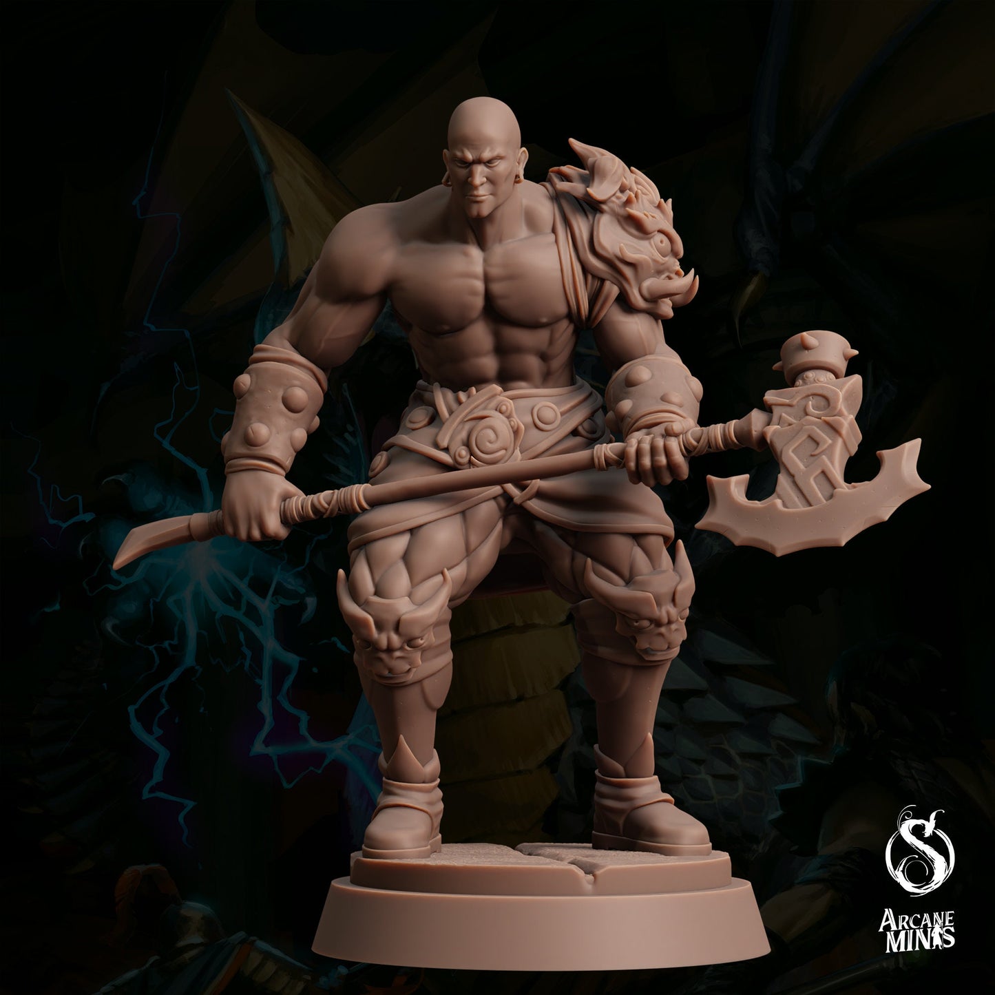 Earth Elemdar Barbarian by Arcane Minis | Please Read Description | Print on Demand