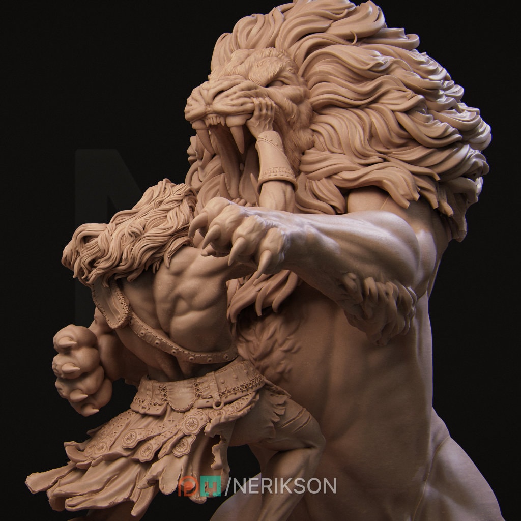 Hercules and the Nemean Lion by Nerikson | Please Read description | Print on Demand