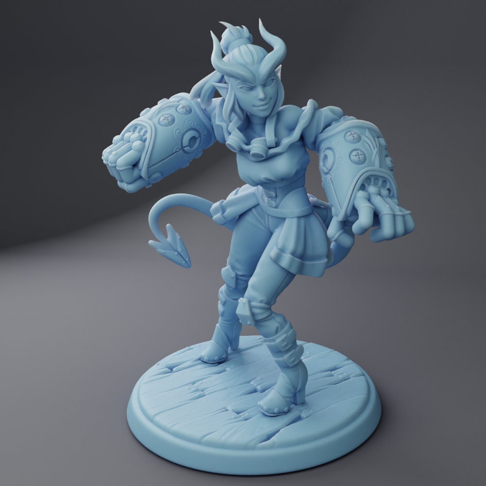 Punch, Tiefling Artificer Reforged by Twin Goddess Minis | Please Read Description | Print on Demand