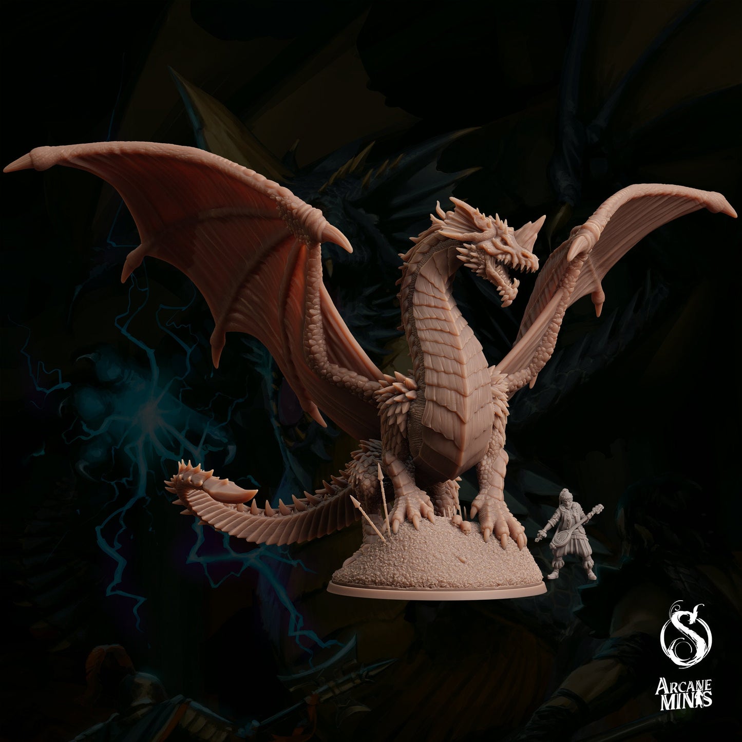 Adult Blue Dragon by Arcane Minis | Please Read Description | Print on Demand