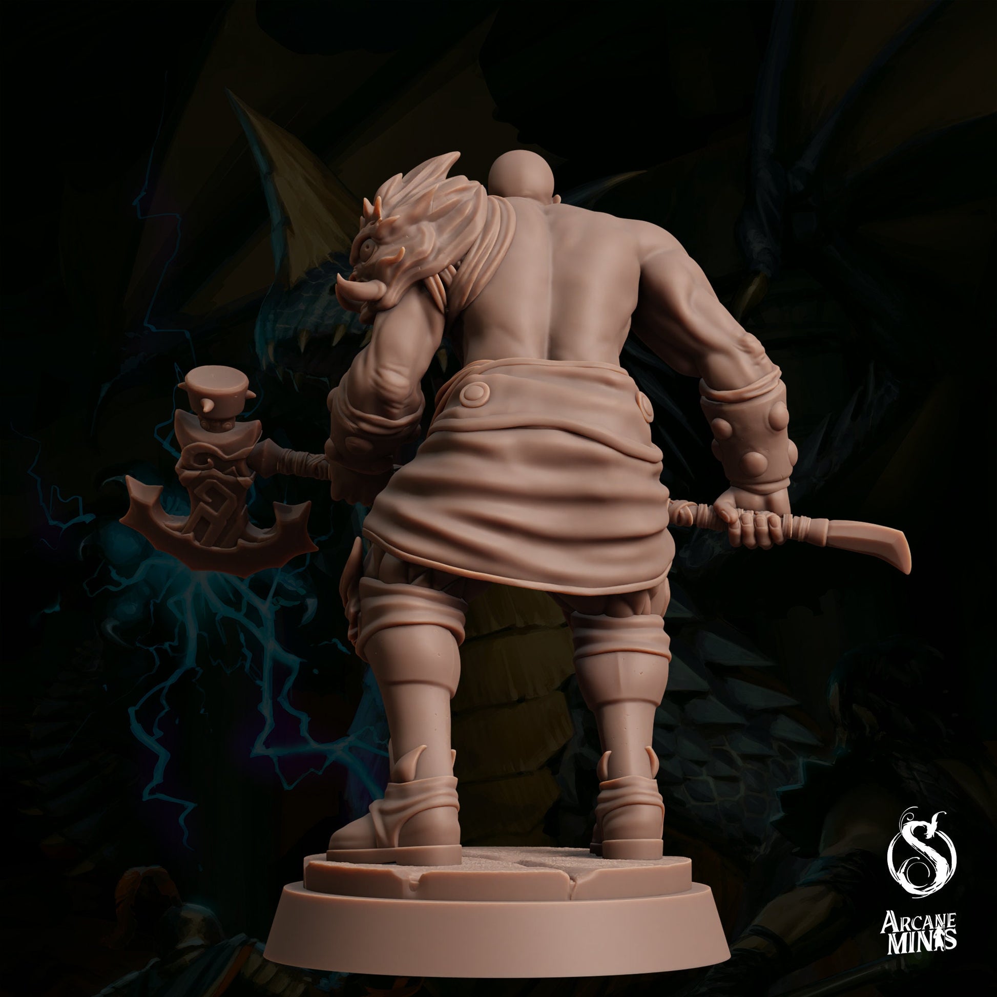 Earth Elemdar Barbarian by Arcane Minis | Please Read Description | Print on Demand