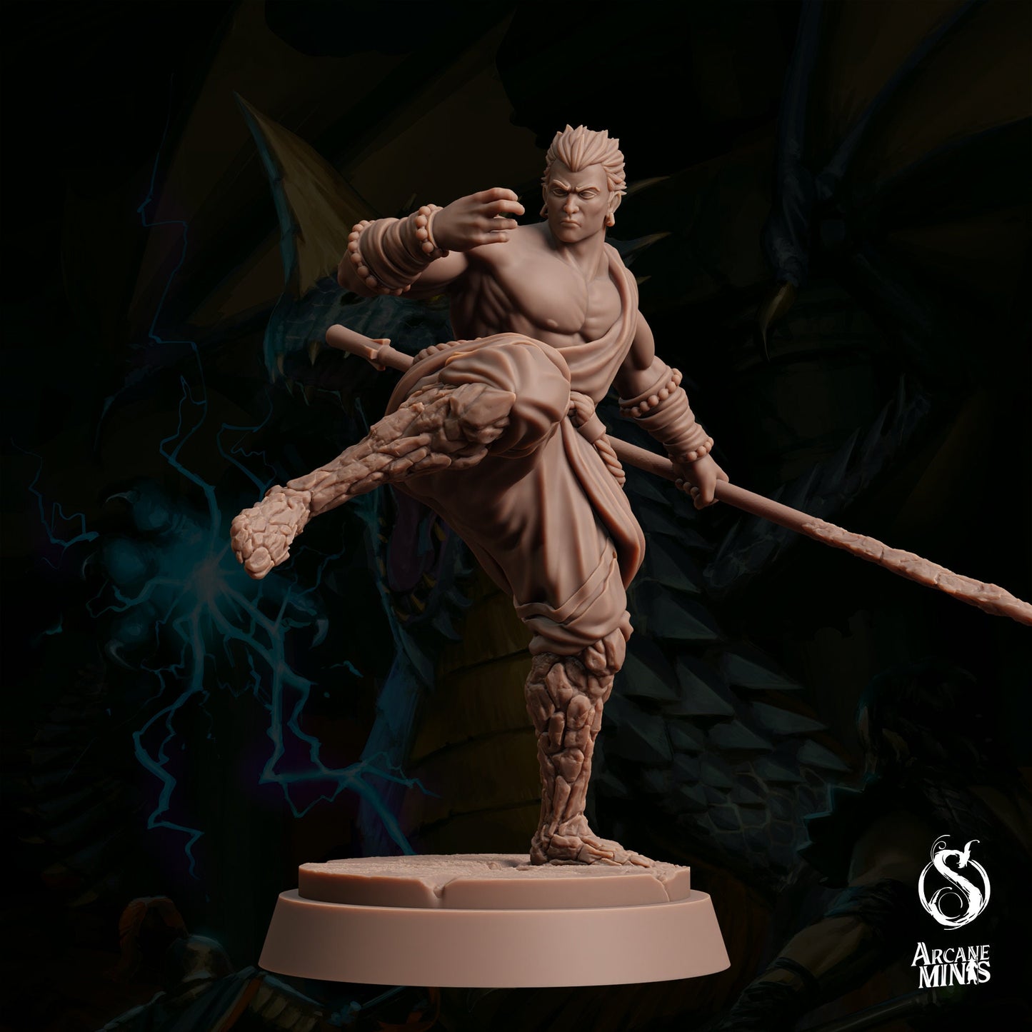 Earth Elemdar Monk by Arcane Minis | Please Read Description | Print on Demand