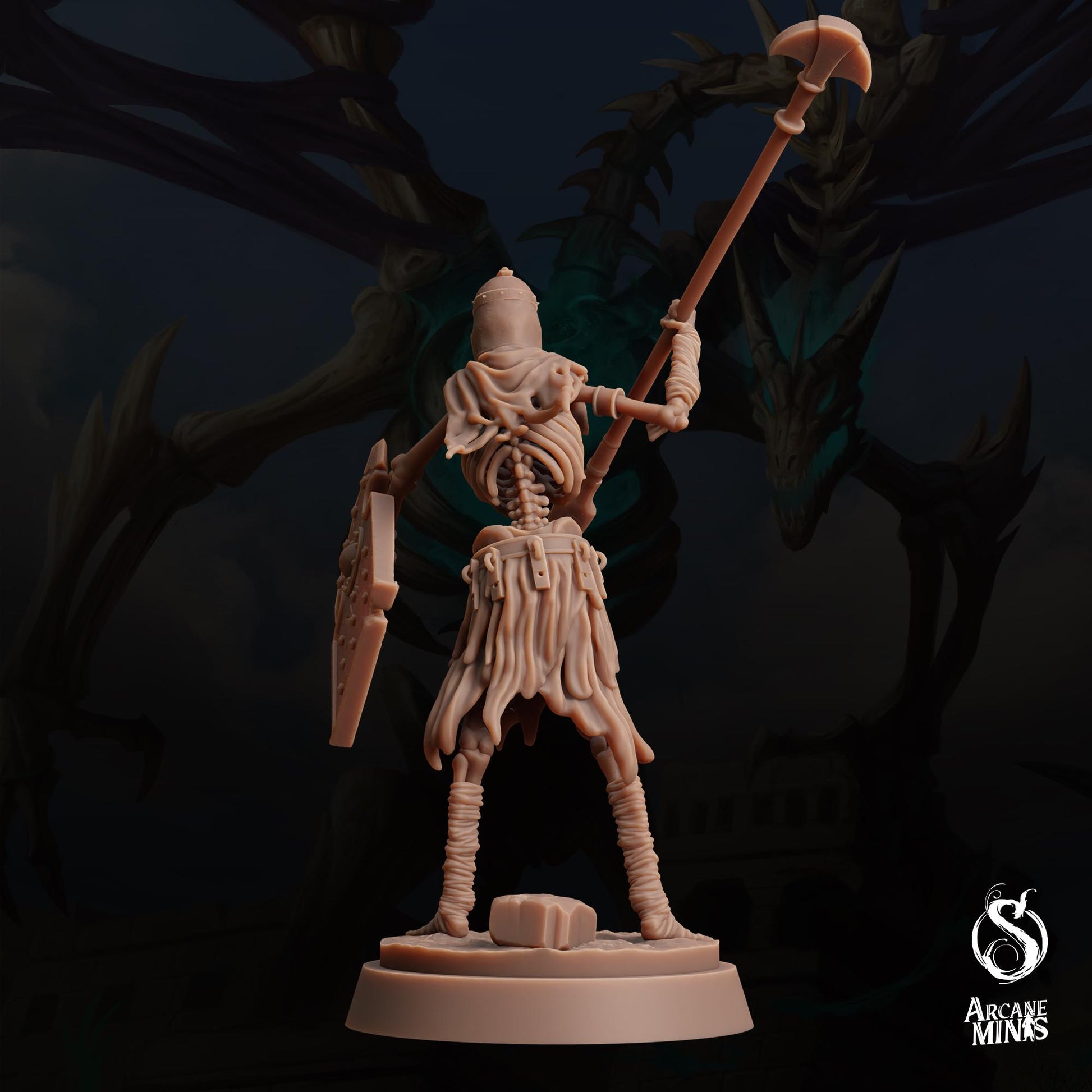 Skeleton Warriors, Spearmen by Arcane Minis | Please Read Description | Print on Demand