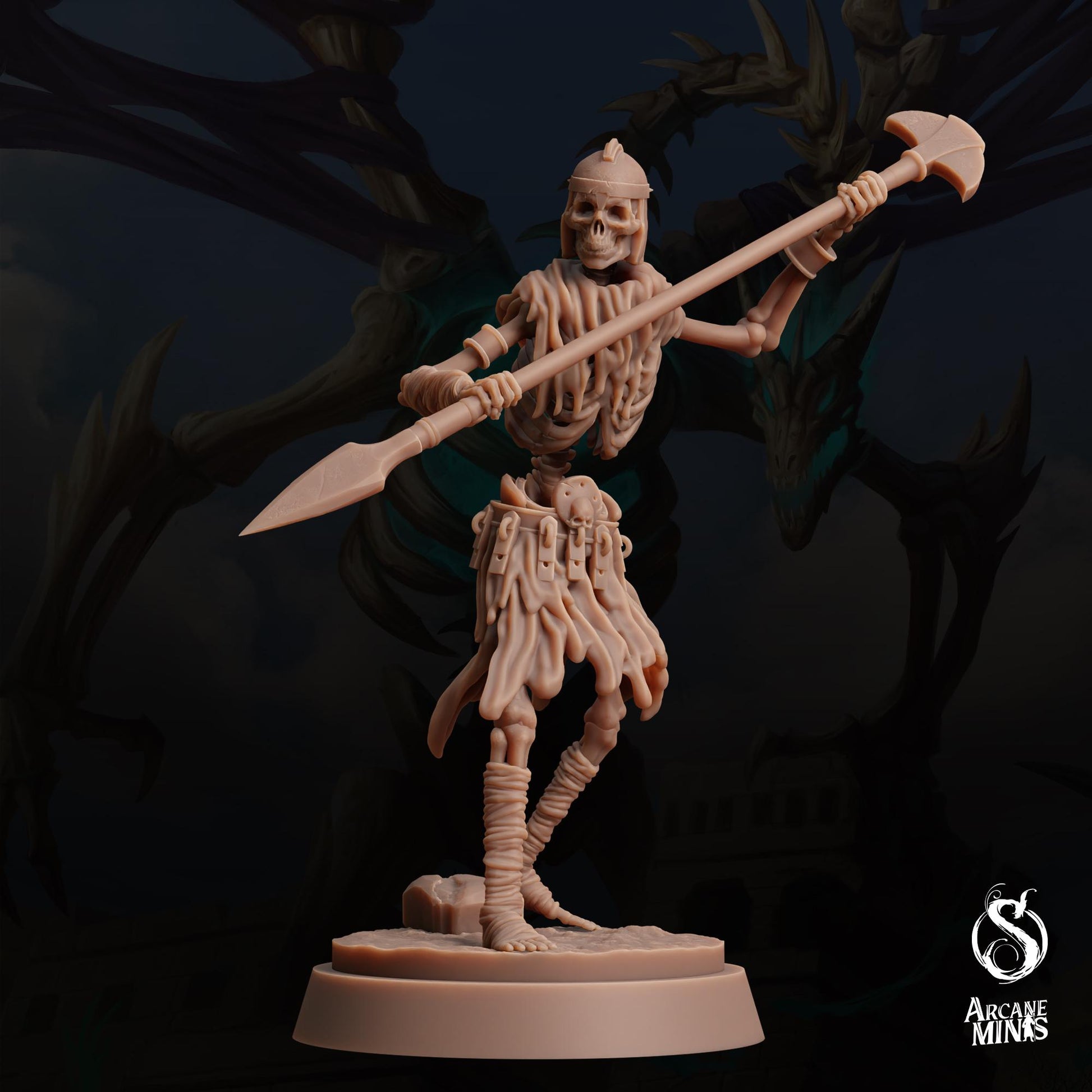 Skeleton Warriors, Spearmen by Arcane Minis | Please Read Description | Print on Demand