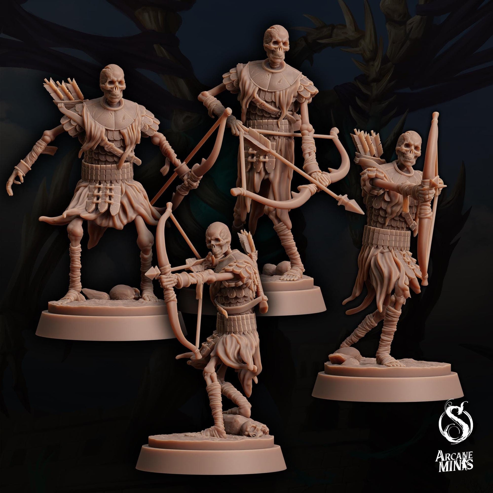 Skeleton Warriors, Bowmen by Arcane Minis | Please Read Description | Print on Demand