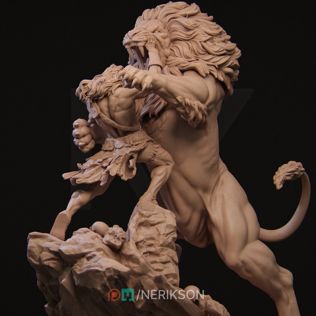 Hercules and the Nemean Lion by Nerikson | Please Read description | Print on Demand