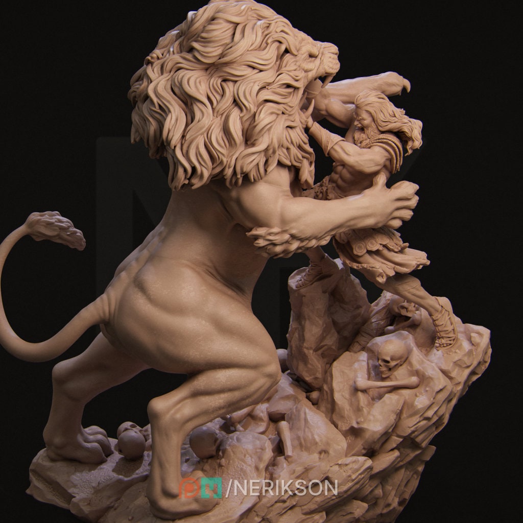 Hercules and the Nemean Lion by Nerikson | Please Read description | Print on Demand