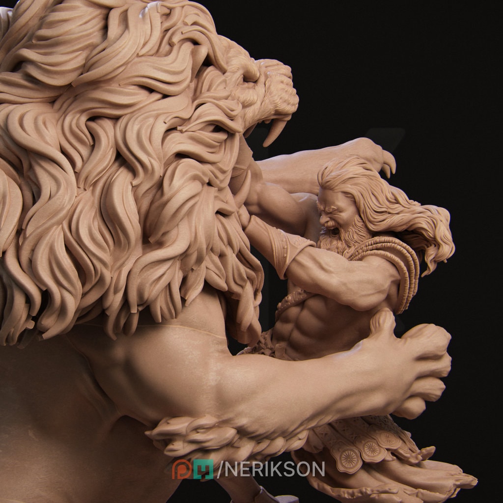 Hercules and the Nemean Lion by Nerikson | Please Read description | Print on Demand