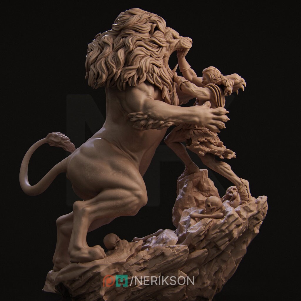 Hercules and the Nemean Lion by Nerikson | Please Read description | Print on Demand