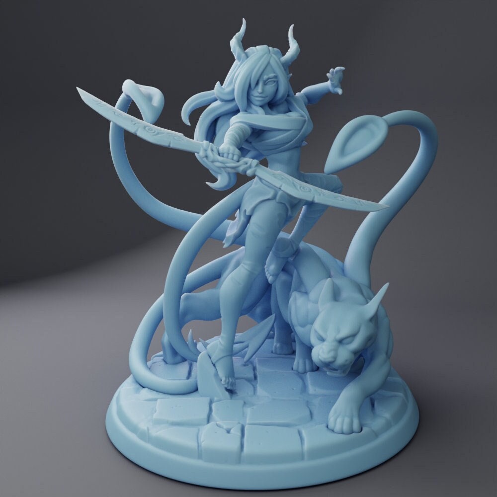 Nererit, Tiefling Ranger Reforged by Twin Goddess Minis | Please Read Description | Print on Demand