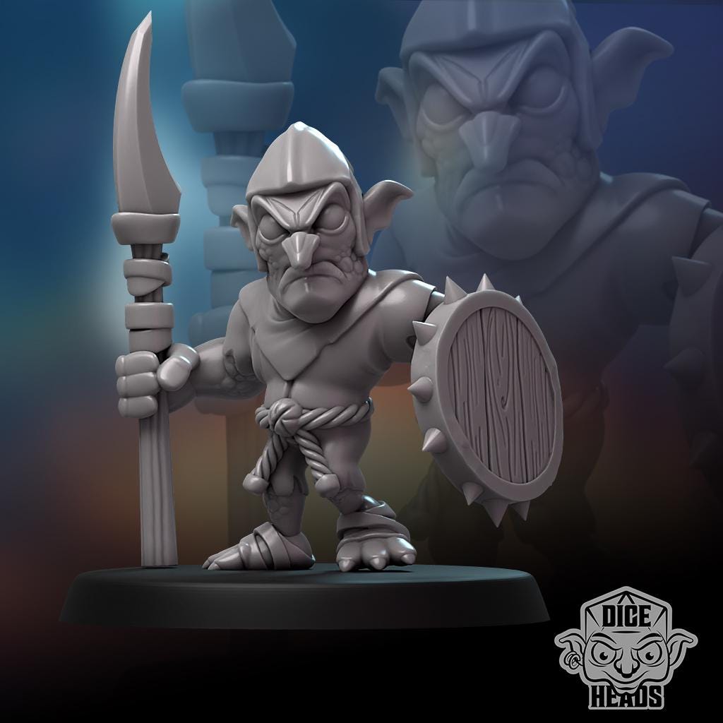 Goblin Spearmen by Dice Heads | Please Read Description | Print on Demand