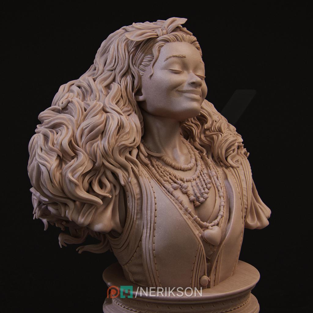 Inithia, the Bard Bust by Nerikson | Please Read description | Print on Demand