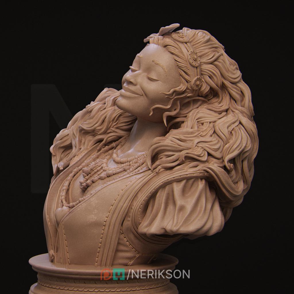 Inithia, the Bard Bust by Nerikson | Please Read description | Print on Demand