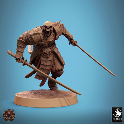 Oriental Skeletons, Dual Swords & Spears by Rescale Miniatures | Please Read Description | Print on Demand