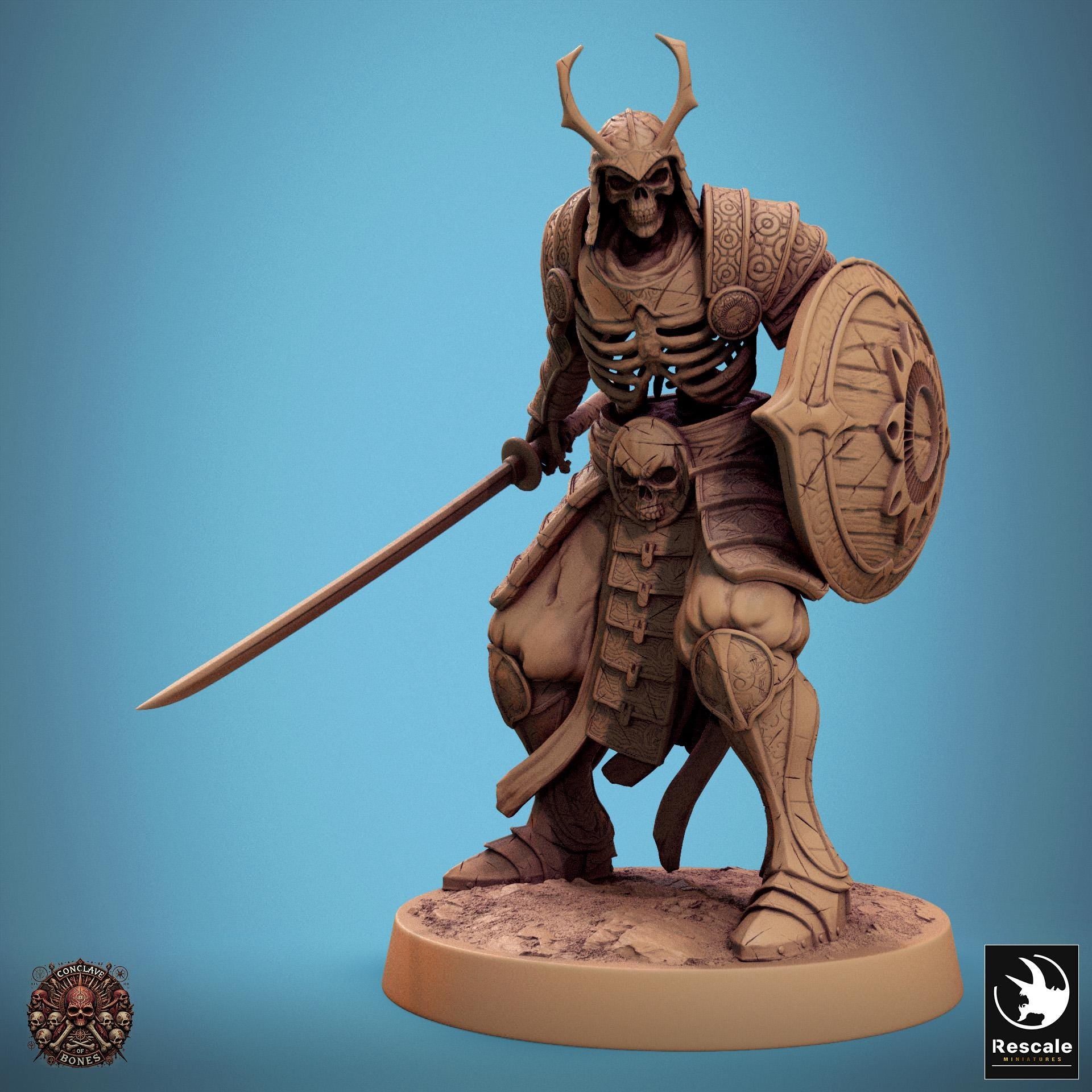 Oriental Skeletons, Sword/Shield & Spear/Shield by Rescale Miniatures | Please Read Description | Print on Demand