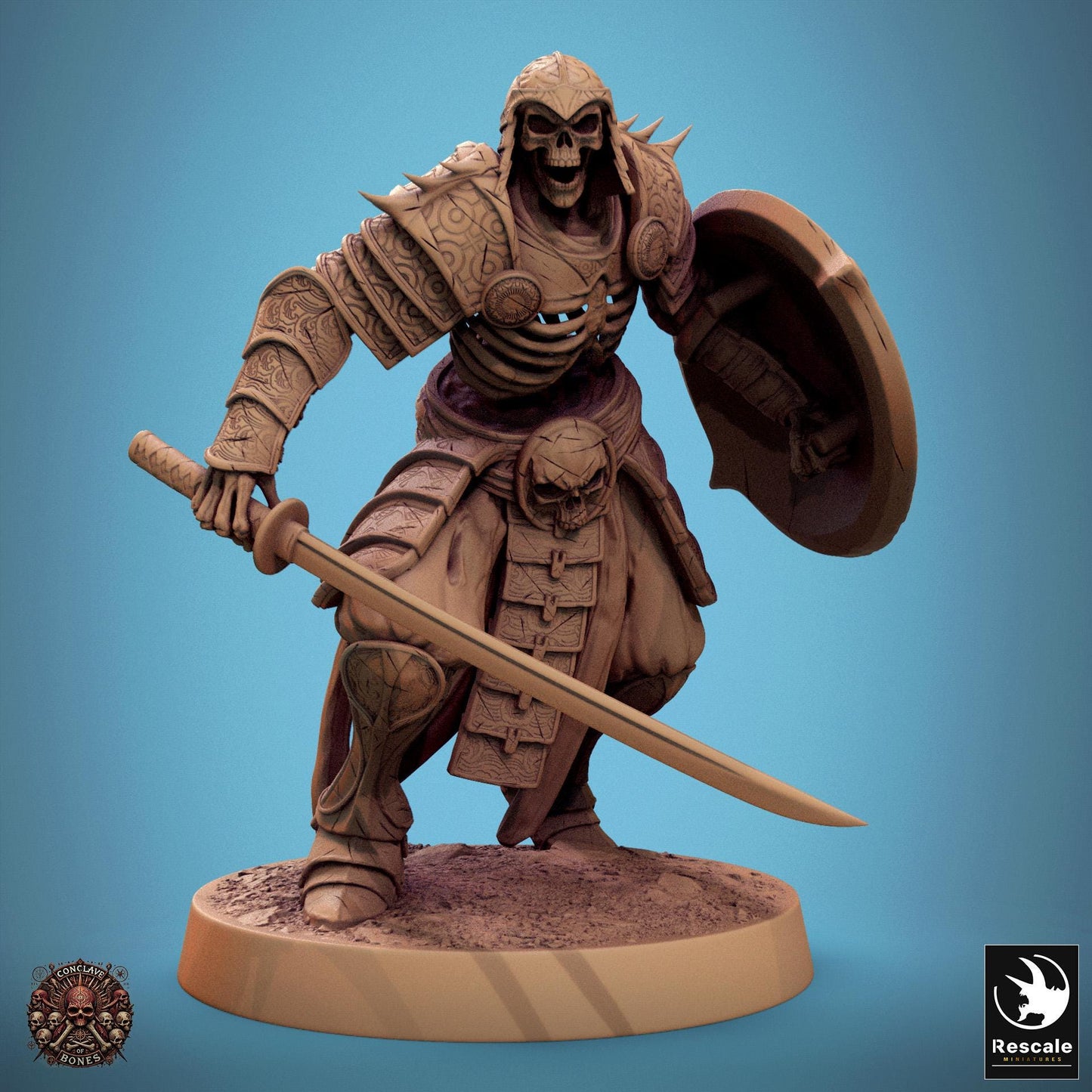 Oriental Skeletons, Sword/Shield & Spear/Shield by Rescale Miniatures | Please Read Description | Print on Demand