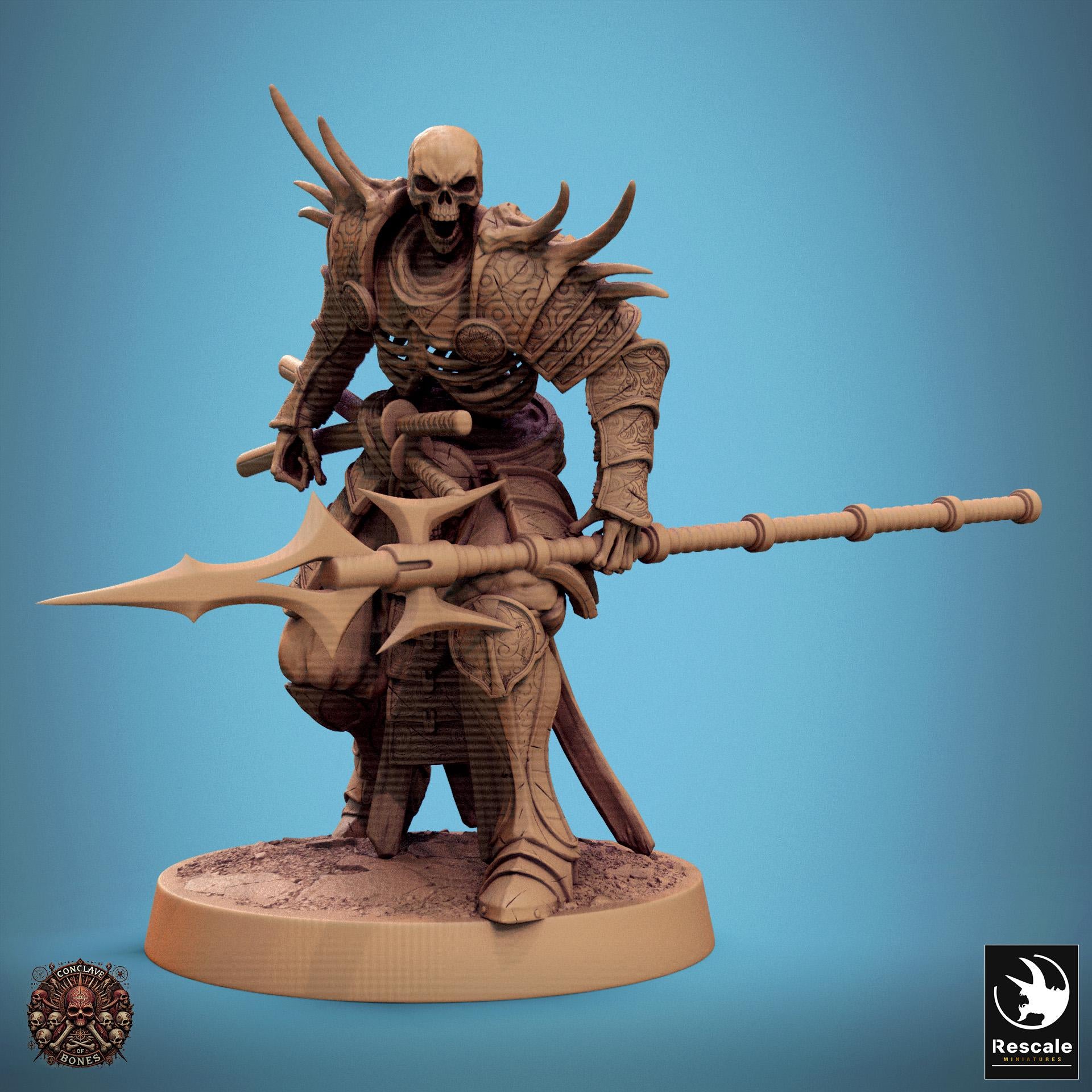 Oriental Skeletons, Dual Swords & Spears by Rescale Miniatures | Please Read Description | Print on Demand