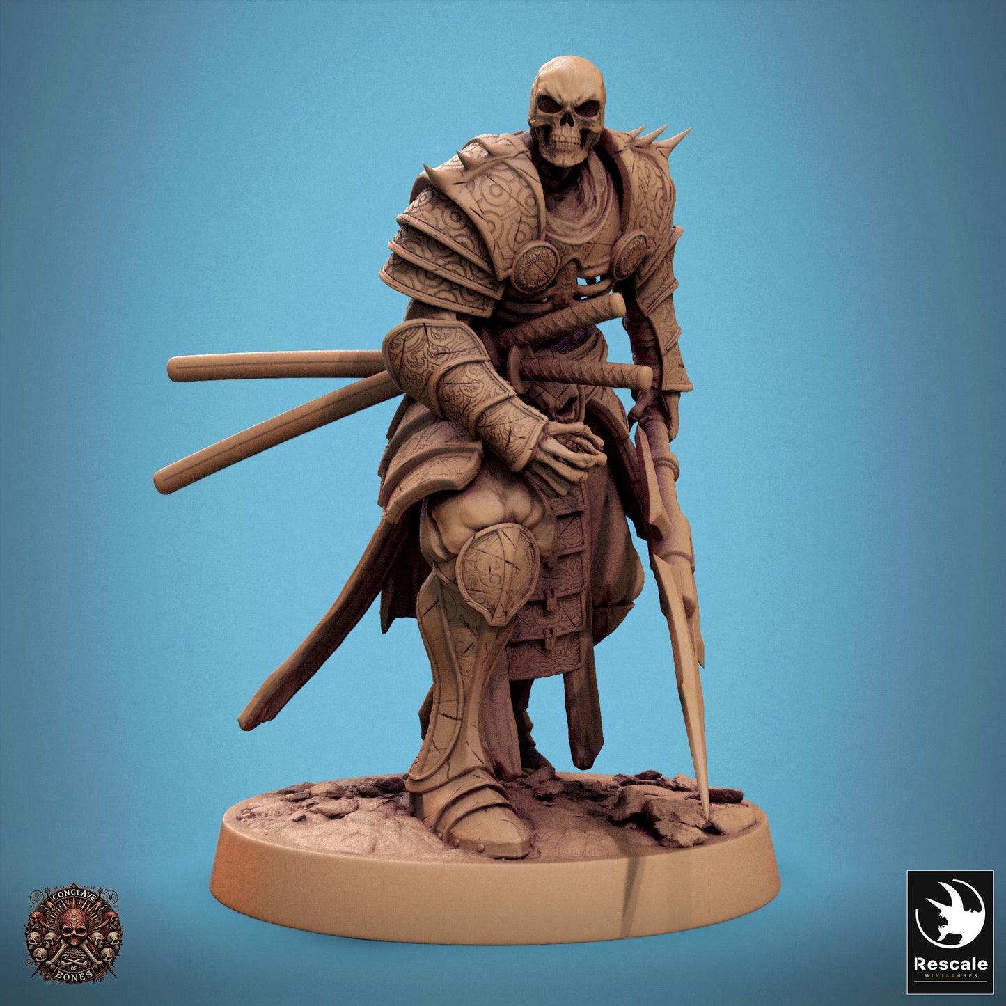 Oriental Skeletons, Dual Swords & Spears by Rescale Miniatures | Please Read Description | Print on Demand