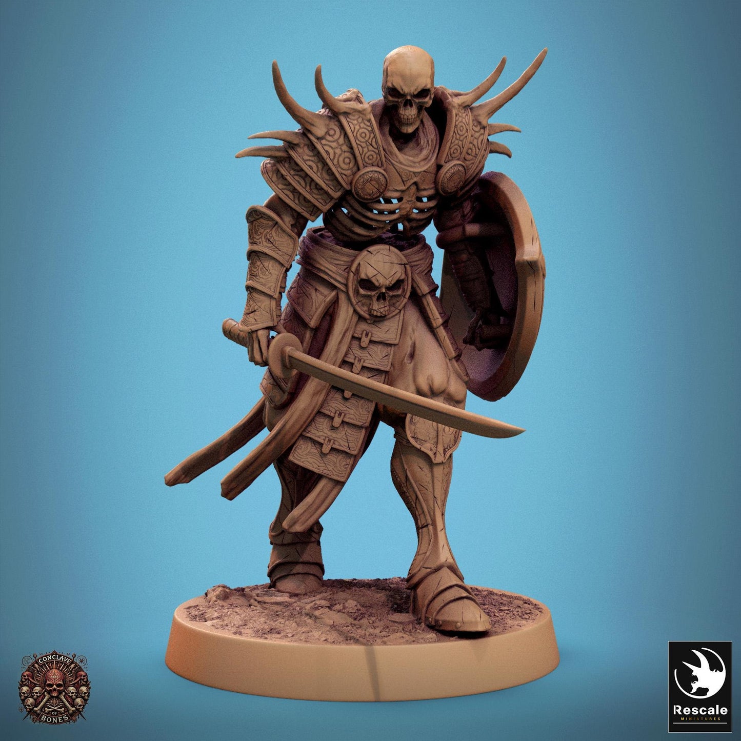 Oriental Skeletons, Sword/Shield & Spear/Shield by Rescale Miniatures | Please Read Description | Print on Demand