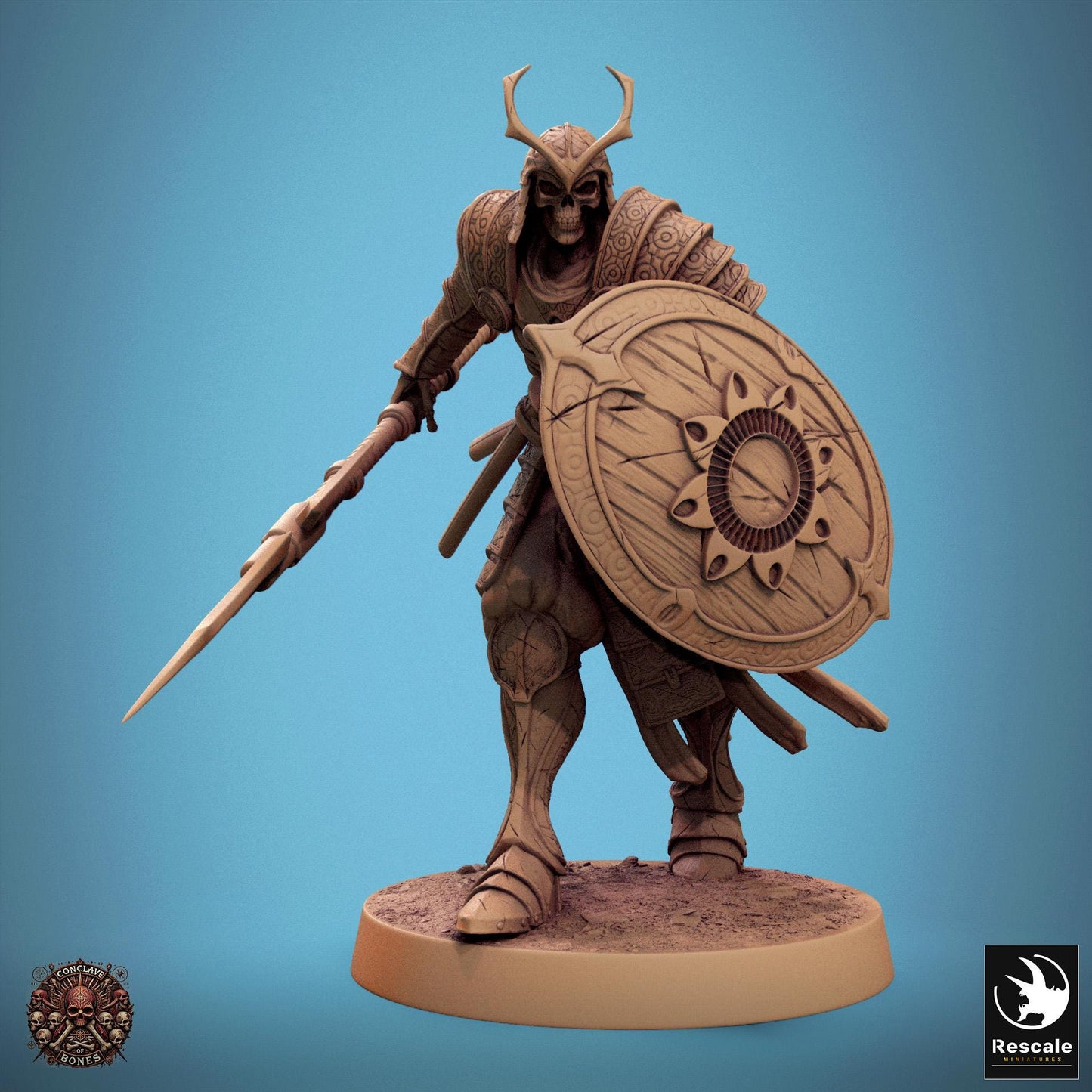 Oriental Skeletons, Sword/Shield & Spear/Shield by Rescale Miniatures | Please Read Description | Print on Demand