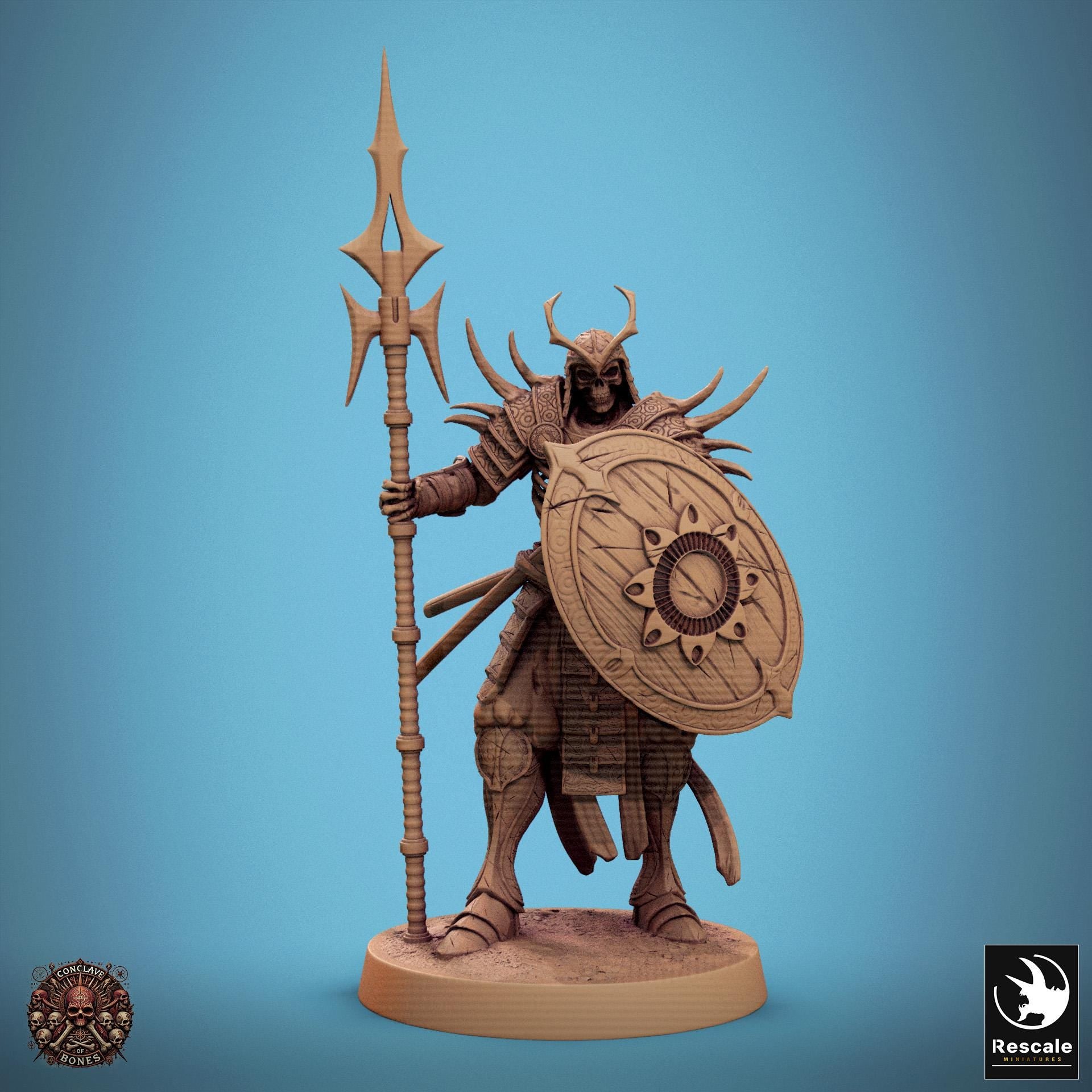 Oriental Skeletons, Sword/Shield & Spear/Shield by Rescale Miniatures | Please Read Description | Print on Demand