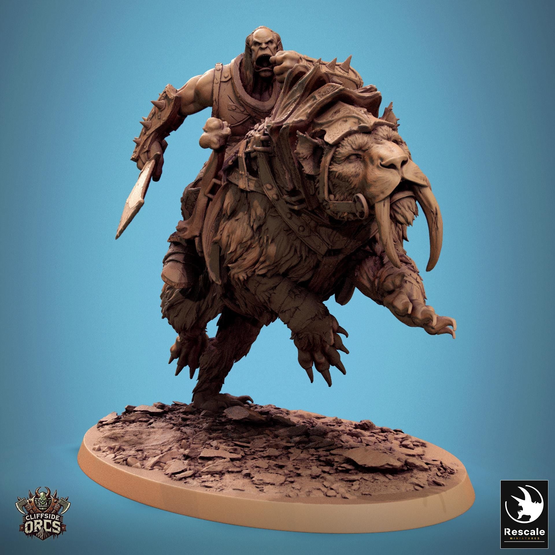 Cliffside Orc Sabertooth Mounts by Rescale Miniatures | Miniature ...