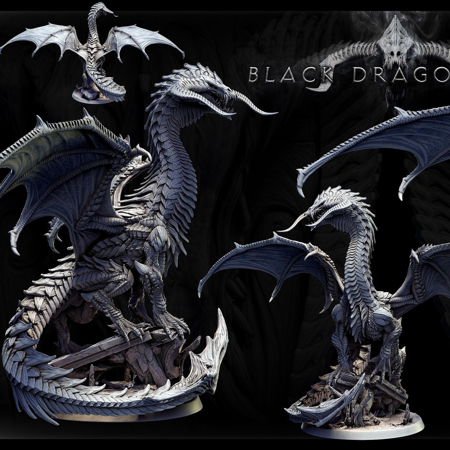 Black Dragon Wyrmling by Mini Monster Mayhem | Please Read Description | Print on Demand