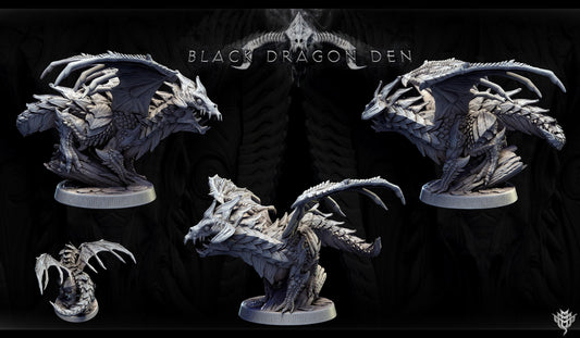 Black Dragon Wyrmling by Mini Monster Mayhem | Please Read Description | Print on Demand