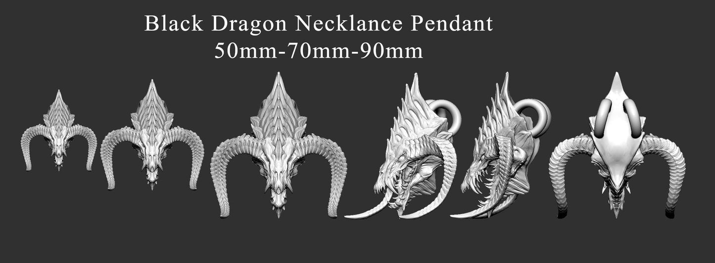 Black Dragon Pendent by Mini Monster Mayhem | Please Read Description | Print on Demand