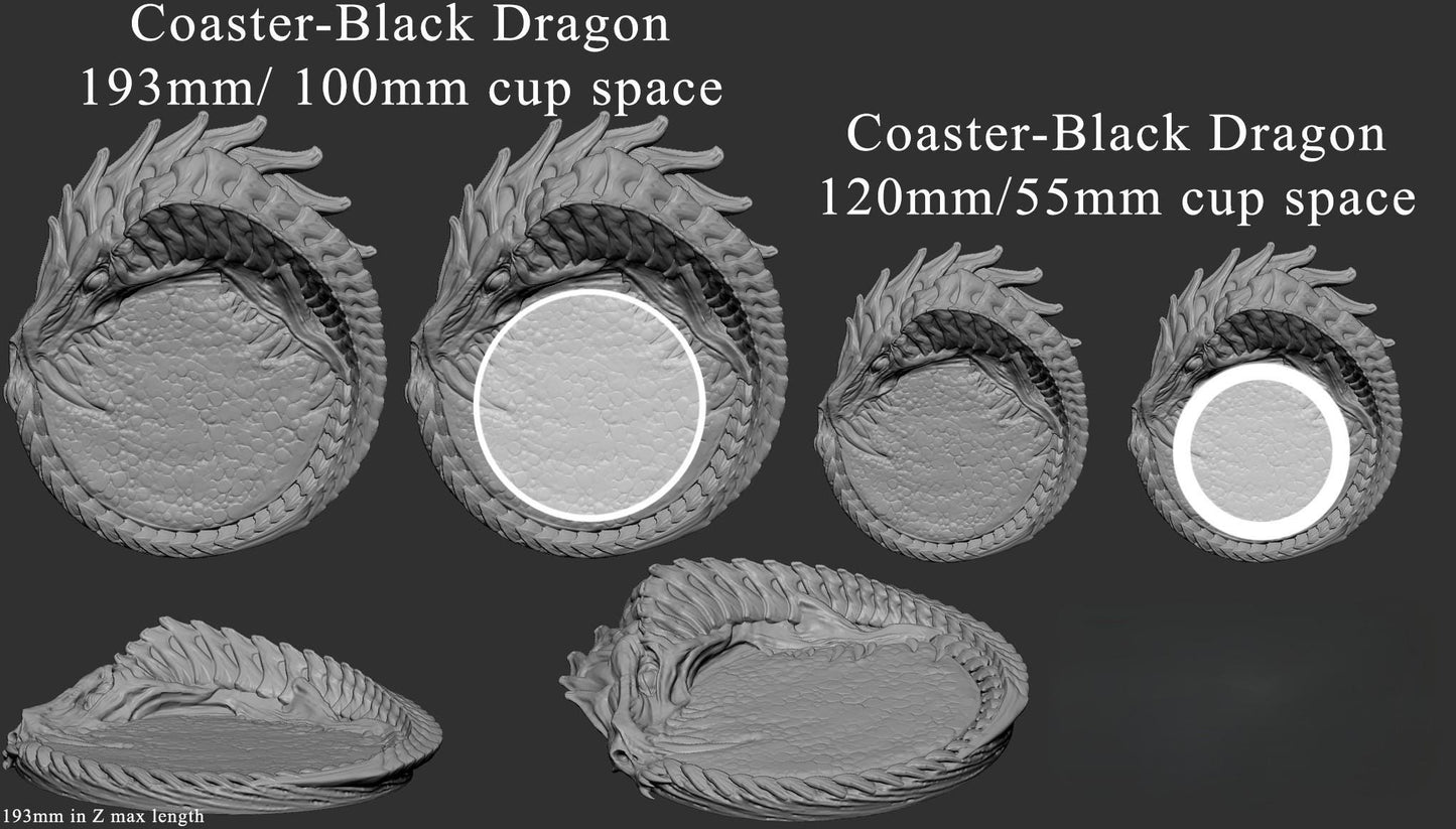 Black Dragon Coaster by Mini Monster Mayhem | Please Read Description | Print on Demand