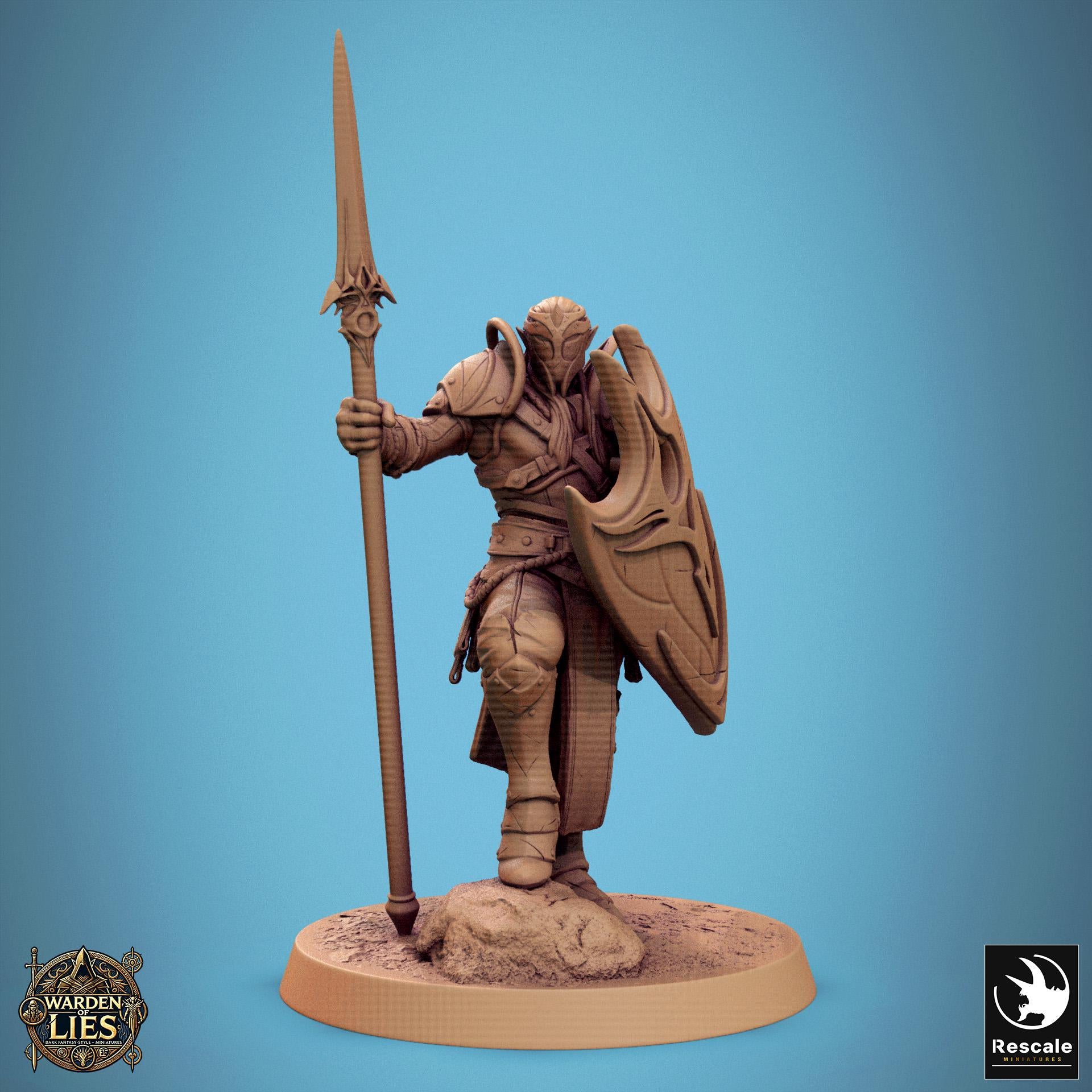 Moon Elf Sentinels, Spears by Rescale Miniatures | Unpainted | Print on Demand | Use Code FREESHIP50